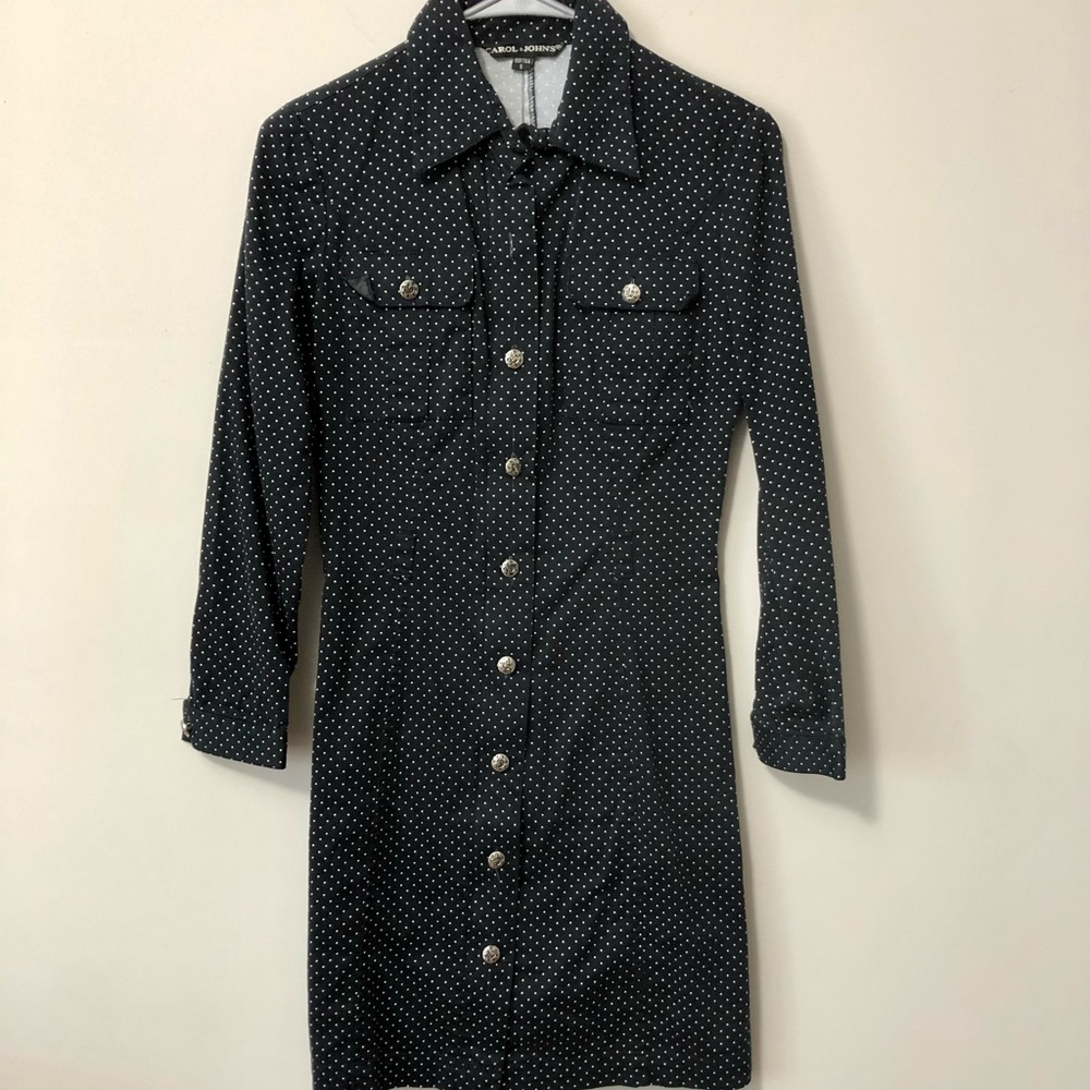 Black and while polkadot dress